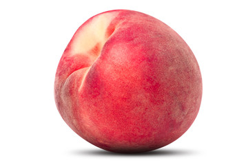Fresh peach fruit isolated on white with clipping path.