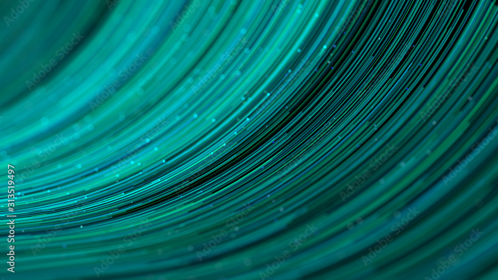 Poster 3d rendering of swirling particle lines