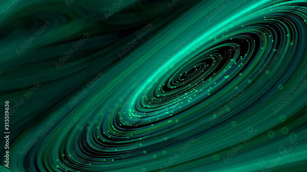 Poster 3d rendering of swirling particle lines
