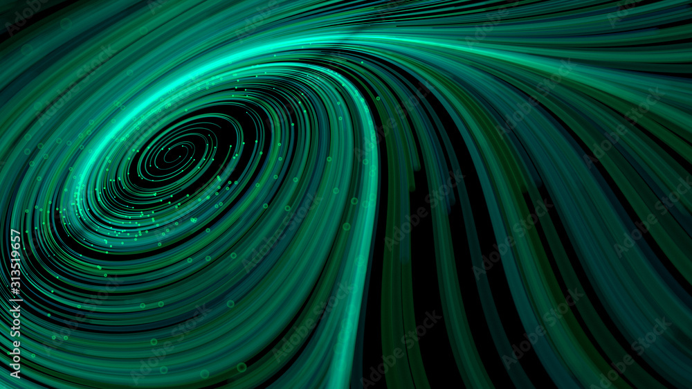 Poster 3d rendering of swirling particle lines