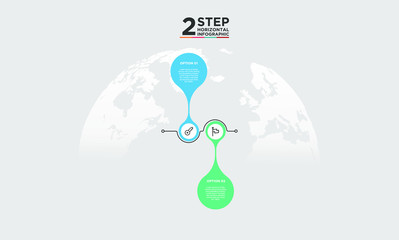 2 step infographic element. Business concept with two options and number, steps or processes. data visualization. Vector illustration.