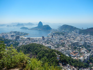 Fototapeta na wymiar View from the Cristo de Corcovado viewpoint in Rio de Janeiro - Brazil