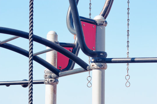 Sports equipment on the city sports ground