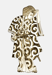 浮世絵　歌舞伎役者　その36　ゴールドバージョン