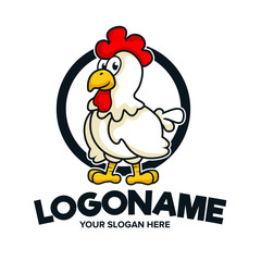 Cartoon chicken logo for restaurant logo