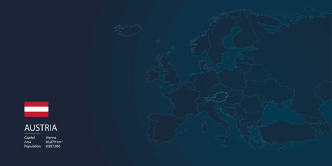 austria map background with blue color