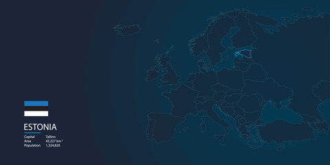 Europe map background with flag and modern concept