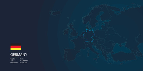 Europe map background with flag and modern concept