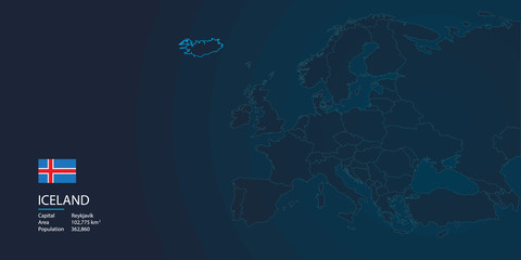 Europe map background with flag and modern concept