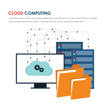 Cloud computing flat design concept