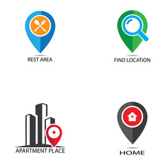 Location icon  map pin pointer. GPS navigation locate symbol