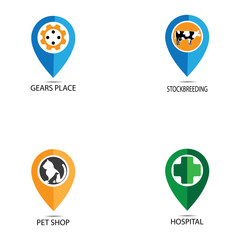 Location icon  map pin pointer. GPS navigation locate symbol