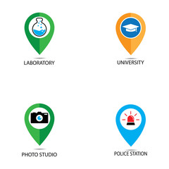Location icon  map pin pointer. GPS navigation locate symbol