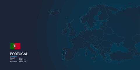 Europe map background with flag and modern concept