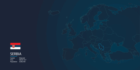 Europe map background with flag and modern concept