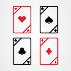 Playing card icon logo design, casino symbol vector illustration