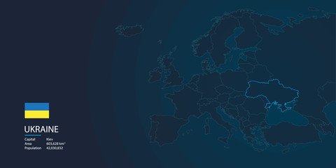 ukraine map background with flag