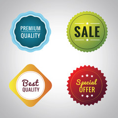 Assorted Retro Product Marketing Labels Icon Set