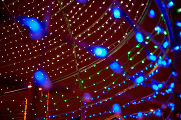 Abstract texture with light bokeh and black background