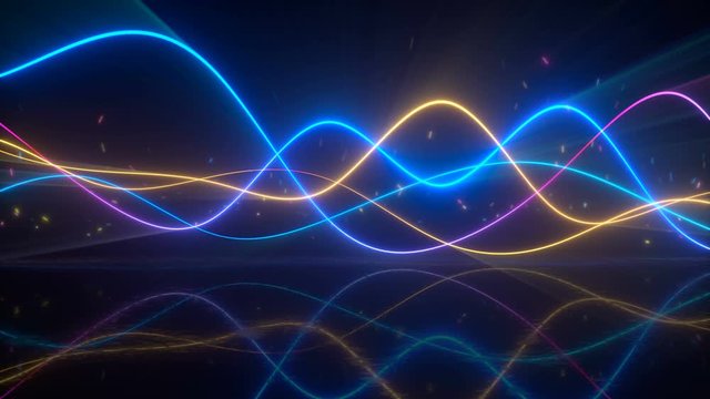 Smooth wavy colorful glowing curves