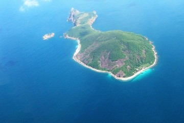 view of the city and the earth from the height of a flying plane