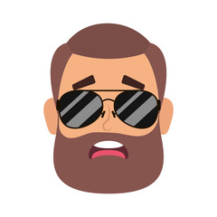 young man head with beard and sunglasses