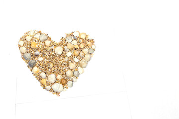 for Valentine's day image of a heart made of shells