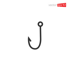 Fishing Hook Icon Logo Design