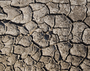deep cracks in the ground with drought and lack of water