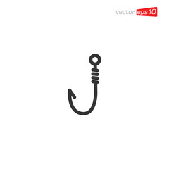 Fishing Hook Icon Logo Design