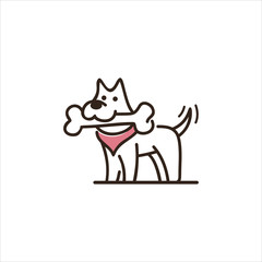 dogs eat bone vector