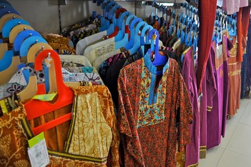 Fototapeta na wymiar Selection of colourful local clothing