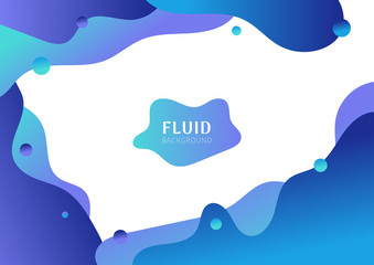 Abstract fluid shape gradient blue color isolated on white background.