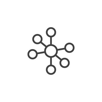 Octahedral structure line icon. linear style sign for mobile concept and web design. Octahedral molecular geometry formula outline vector icon. Symbol, logo illustration. Vector graphics
