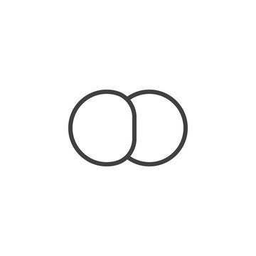 Molecular oxygen structure line icon. linear style sign for mobile concept and web design. O2 chemical formula outline vector icon. Symbol, logo illustration. Vector graphics