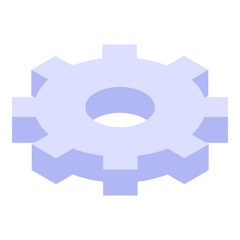 Gear wheel icon. Isometric of gear wheel vector icon for web design isolated on white background