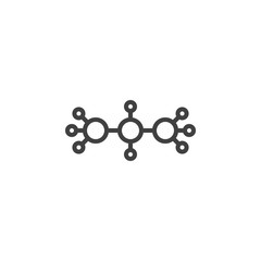 Propane molecular structure line icon. linear style sign for mobile concept and web design. C3H8 formula outline vector icon. Symbol, logo illustration. Vector graphics