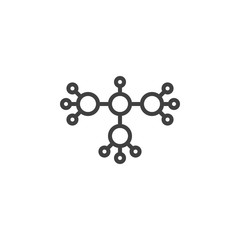 Isobutane molecular formula line icon. linear style sign for mobile concept and web design. HC CH3 3 structure outline vector icon. Symbol, logo illustration. Vector graphics