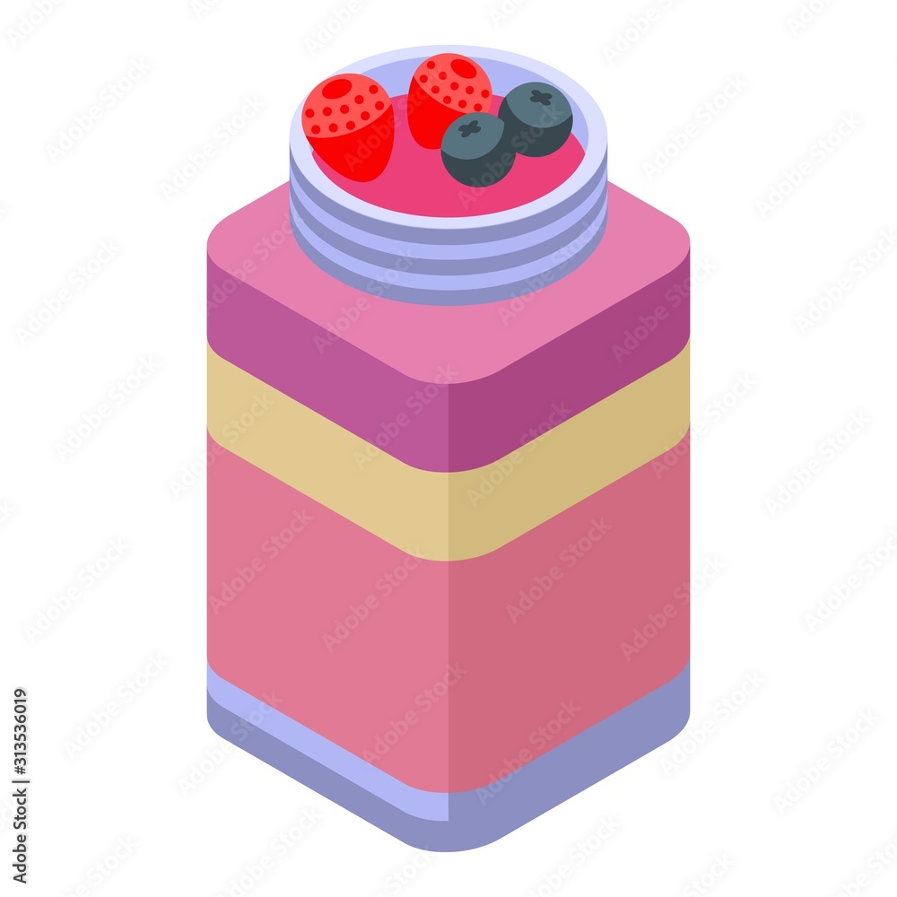 Poster berry smoothie icon. isometric of berry smoothie vector icon for web design isolated on white backgr