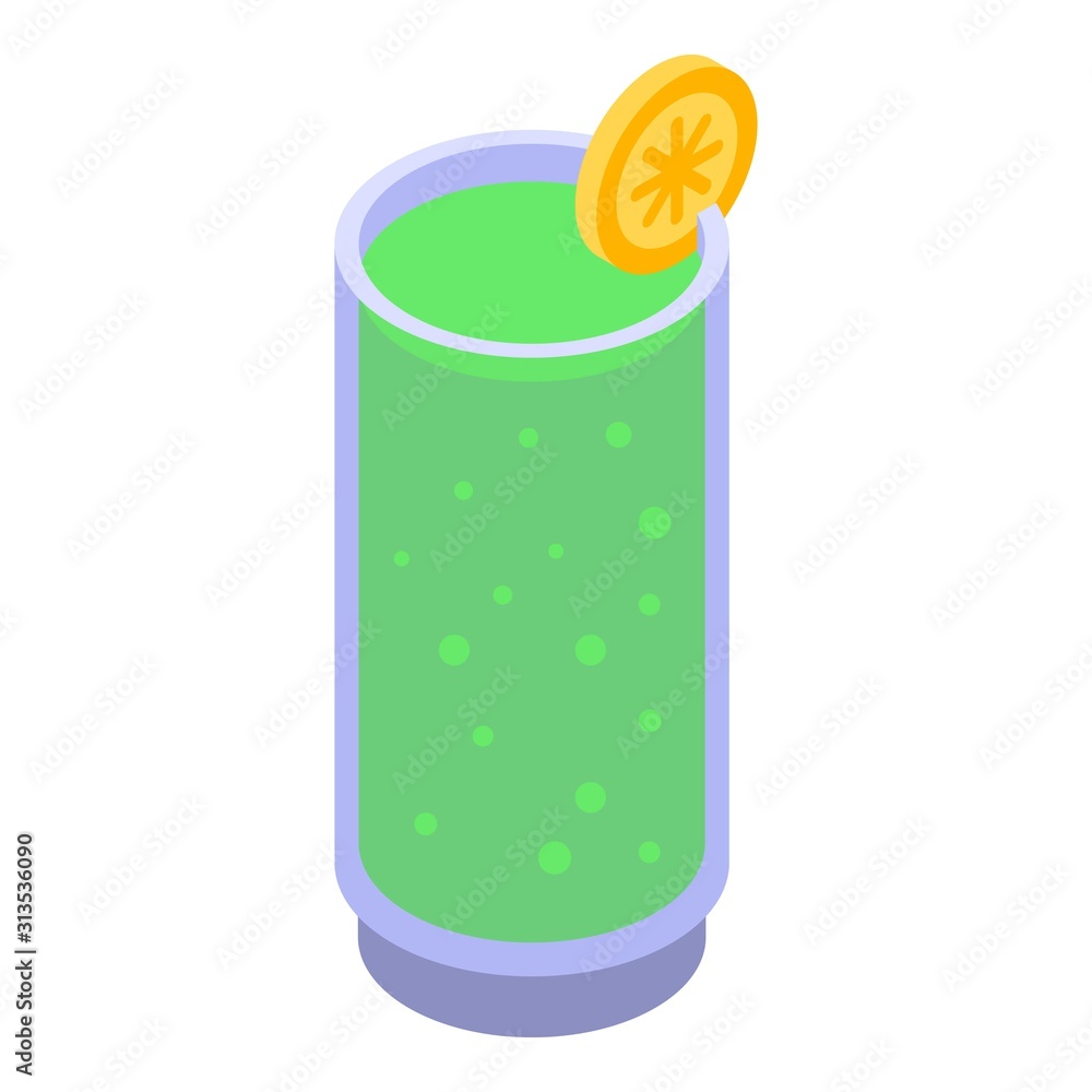 Poster kiwi smoothie icon. isometric of kiwi smoothie vector icon for web design isolated on white backgrou