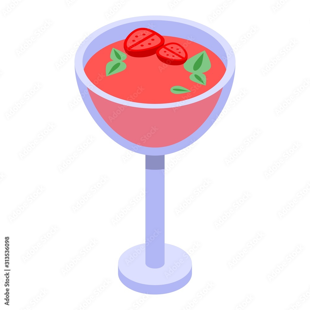 Poster strawberry smoothie icon. isometric of strawberry smoothie vector icon for web design isolated on wh