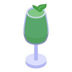 Mint green smoothie icon. Isometric of mint green smoothie vector icon for web design isolated on white background