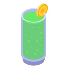 Kiwi smoothie icon. Isometric of kiwi smoothie vector icon for web design isolated on white background