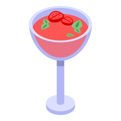 Strawberry smoothie icon. Isometric of strawberry smoothie vector icon for web design isolated on white background
