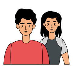 young lovers couple avatars characters