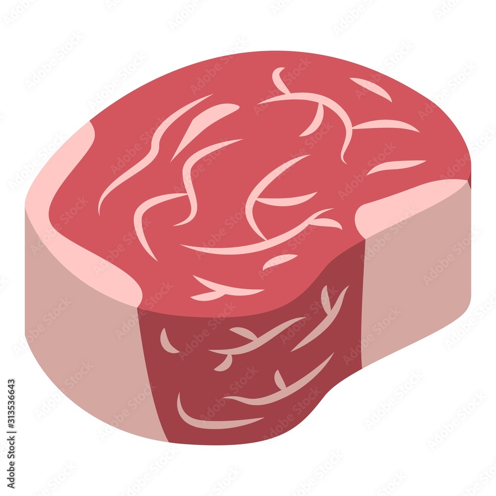 Poster beef steak icon. isometric of beef steak vector icon for web design isolated on white background