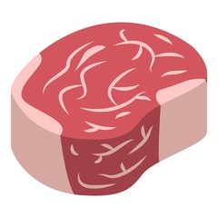 Beef steak icon. Isometric of beef steak vector icon for web design isolated on white background