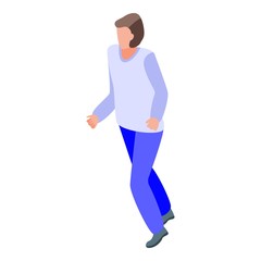 Fototapeta na wymiar Running man icon. Isometric of running man vector icon for web design isolated on white background