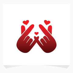 Korean heart gesture symbol. symbol of the heart and love.korean finger heart. icon in the linear style.