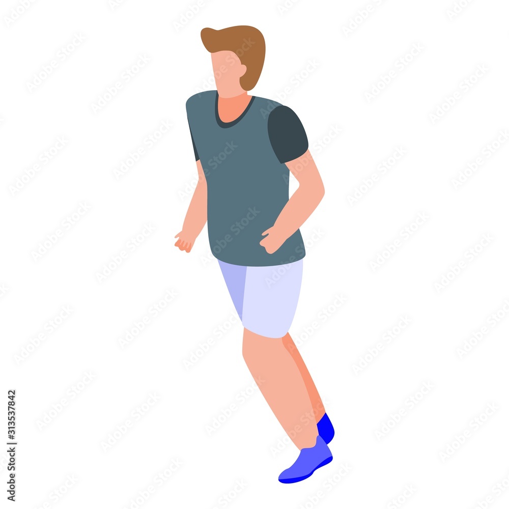 Poster soccer player icon. isometric of soccer player vector icon for web design isolated on white backgrou